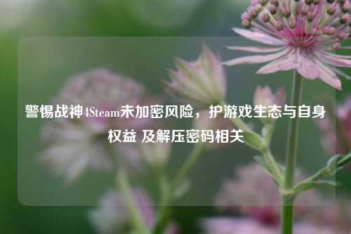 警惕战神4Steam未加密风险，护游戏生态与自身权益 及解压密码相关
