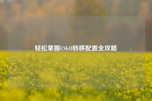 轻松掌握CSGO转移配置全攻略