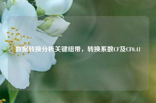 数据转换分析关键纽带，转换系数CF及CF0.41