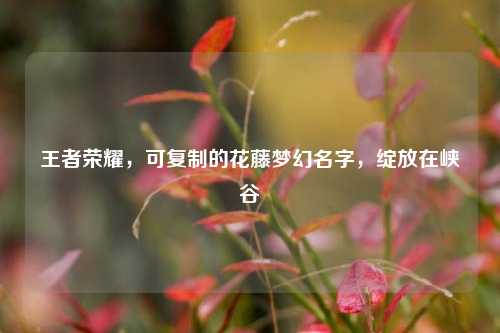 王者荣耀，可复制的花藤梦幻名字，绽放在峡谷