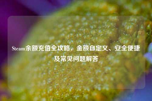 Steam余额充值全攻略，金额自定义、安全便捷及常见问题解答