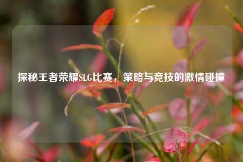探秘王者荣耀SLG比赛，策略与竞技的激情碰撞