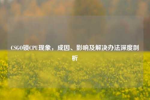 CSGO锁CPU现象，成因、影响及解决办法深度剖析