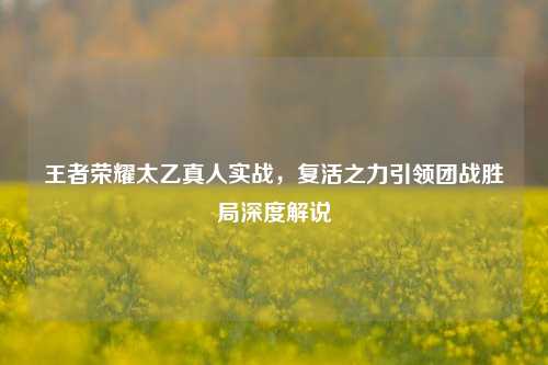 王者荣耀太乙真人实战，复活之力引领团战胜局深度解说