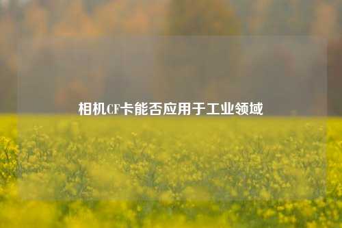 相机CF卡能否应用于工业领域