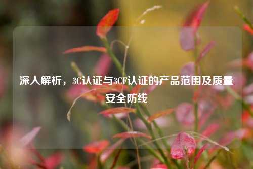 深入解析，3C认证与3CF认证的产品范围及质量安全防线