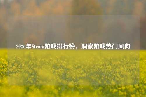 2026年Steam游戏排行榜，洞察游戏热门风向