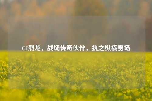 CF烈龙，战场传奇伙伴，执之纵横赛场