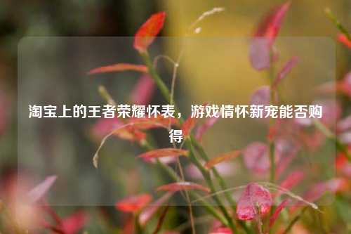 淘宝上的王者荣耀怀表，游戏情怀新宠能否购得