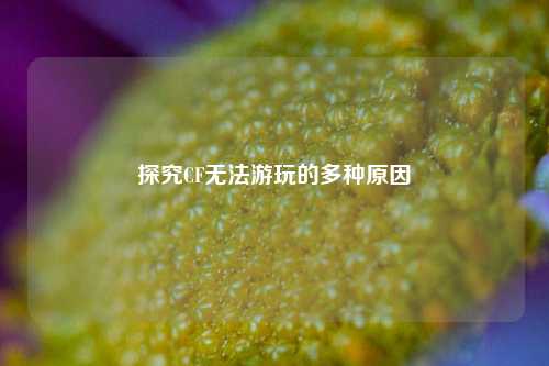 探究CF无法游玩的多种原因