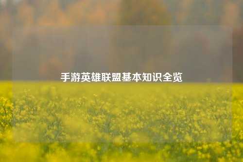 手游英雄联盟基本知识全览