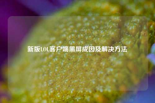 新版LOL客户端黑屏成因及解决方法