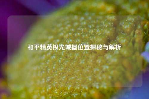 和平精英极光城堡位置探秘与解析
