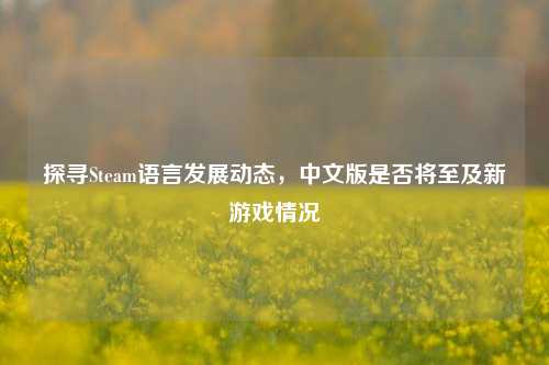 探寻Steam语言发展动态，中文版是否将至及新游戏情况