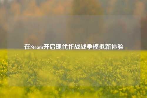 在Steam开启现代作战战争模拟新体验