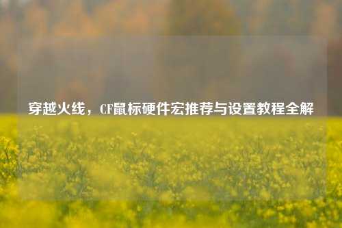 穿越火线，CF鼠标硬件宏推荐与设置教程全解
