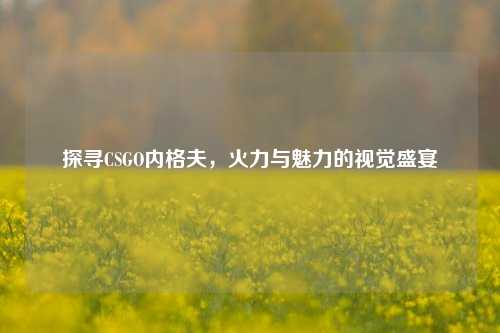 探寻CSGO内格夫，火力与魅力的视觉盛宴