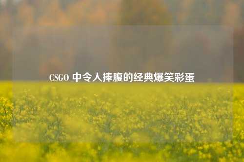 CSGO 中令人捧腹的经典爆笑彩蛋