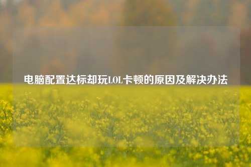 电脑配置达标却玩LOL卡顿的原因及解决办法