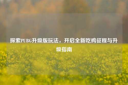 探索PUBG升级版玩法，开启全新吃鸡征程与升级指南