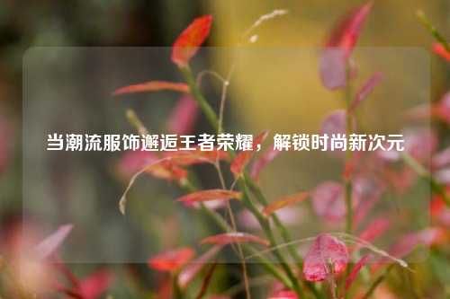 当潮流服饰邂逅王者荣耀，解锁时尚新次元