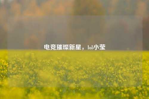 电竞璀璨新星，lol小莹