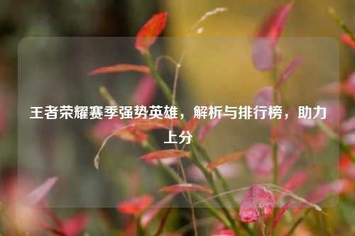 王者荣耀赛季强势英雄，解析与排行榜，助力上分