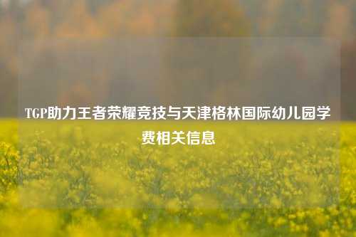 TGP助力王者荣耀竞技与天津格林国际幼儿园学费相关信息