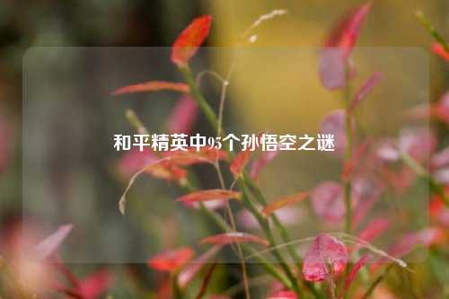 和平精英中95个孙悟空之谜