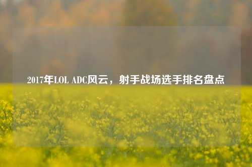 2017年LOL ADC风云，射手战场选手排名盘点