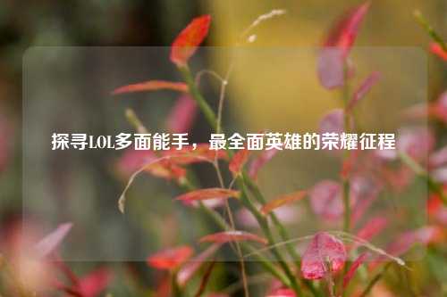 探寻LOL多面能手，最全面英雄的荣耀征程