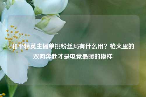 和平精英主播单挑粉丝局有什么用？枪火里的双向奔赴才是电竞最暖的模样
