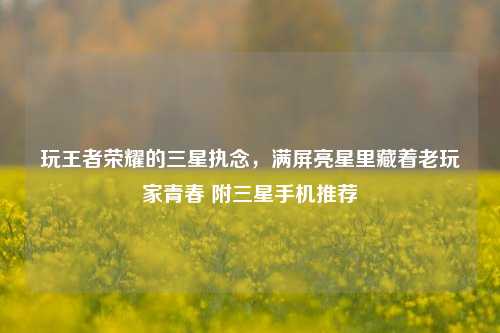 玩王者荣耀的三星执念,满屏亮星里藏着老玩家青春 附三星手机推荐