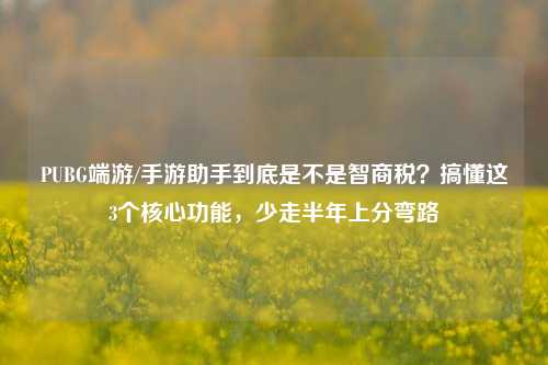 PUBG端游/手游助手到底是不是智商税?搞懂这3个核心功能,少走半年上分弯路