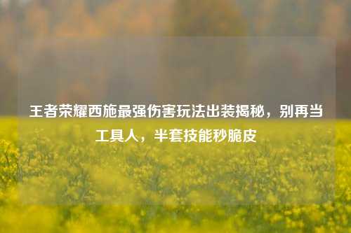 王者荣耀西施最强伤害玩法出装揭秘,别再当工具人,半套技能秒脆皮