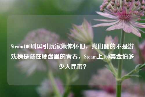 Steam100刷屏引玩家集体怀旧，我们翻的不是游戏榜是藏在硬盘里的青春，Steam上100美金值多少人民币？