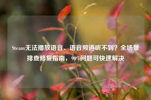 Steam无法播放语音、语音频道听不到？全场景排查修复指南，90%问题可快速解决