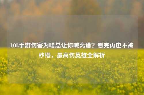 LOL手游伤害为啥总让你喊离谱？看完再也不被秒懵，最高伤英雄全解析