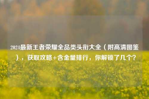2024最新王者荣耀全品类头衔大全（附高清图鉴），获取攻略+含金量排行，你解锁了几个？