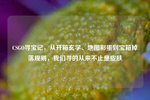 CSGO寻宝记，从开箱玄学、地图彩蛋到宝箱掉落规则，我们寻的从来不止是皮肤