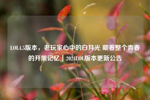 LOL4.5版本，老玩家心中的白月光 藏着整个青春的开黑记忆｜2024LOL版本更新公告