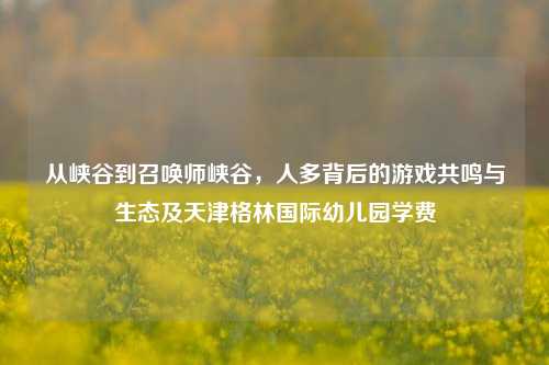 从峡谷到召唤师峡谷，人多背后的游戏共鸣与生态及天津格林国际幼儿园学费