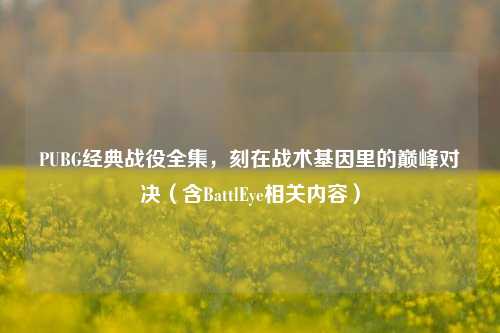PUBG经典战役全集，刻在战术基因里的巅峰对决（含BattlEye相关内容）