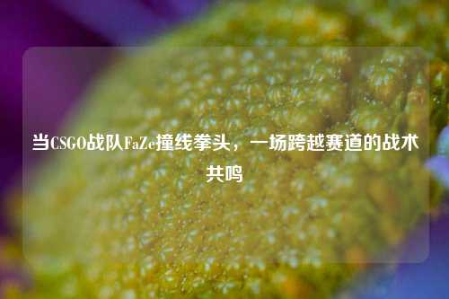 当CSGO战队FaZe撞线拳头，一场跨越赛道的战术共鸣