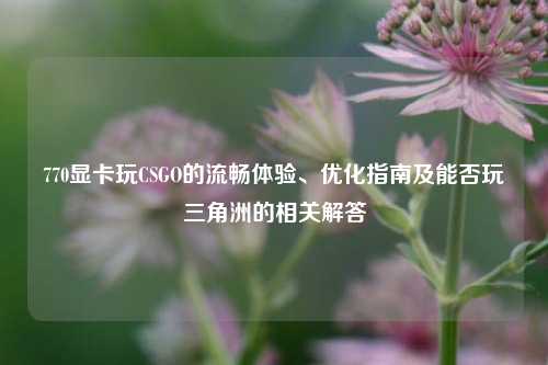 770显卡玩CSGO的流畅体验、优化指南及能否玩三角洲的相关解答