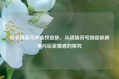 和平精英乌木金纹皮肤，从战场符号到皮肤叙事与玩家情感的探究