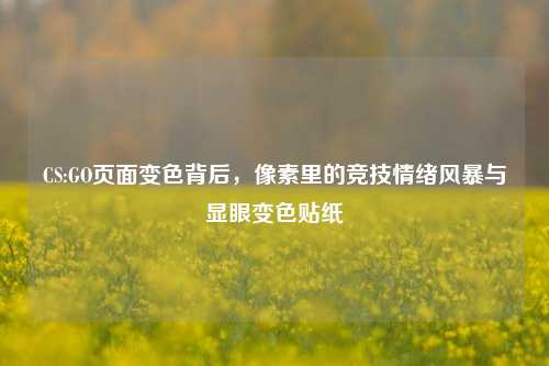 CS:GO页面变色背后，像素里的竞技情绪风暴与显眼变色贴纸