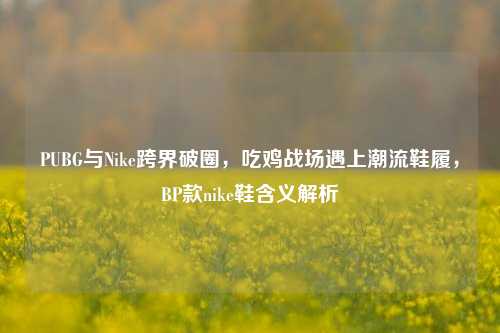 PUBG与Nike跨界破圈，吃鸡战场遇上潮流鞋履，BP款nike鞋含义解析