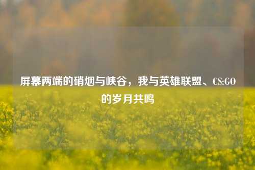 屏幕两端的硝烟与峡谷，我与英雄联盟、CS:GO的岁月共鸣