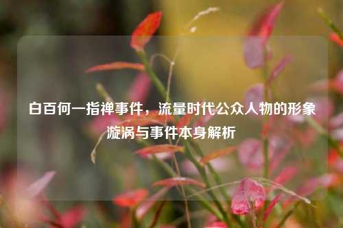 白百何一指禅事件,流量时代公众人物的形象漩涡与事件本身解析